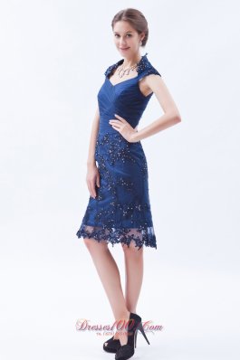 Wrap Column Embroidery with Beading Prom Dress