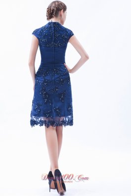 Wrap Column Embroidery with Beading Prom Dress