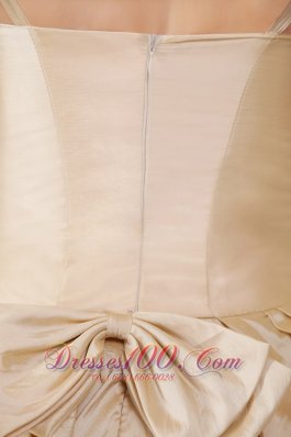 Champagne A-Line Spaghetti Straps Short Bridesmaid Dress