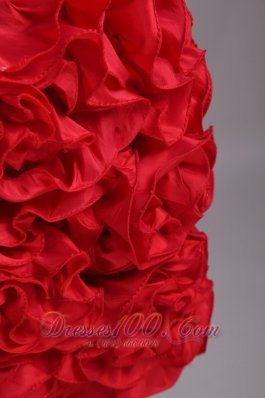 Red Petals Besiged Sheath Beading Prom Dress