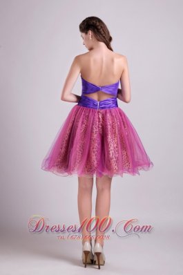 A-line Short Organza and Leopard Prom Homecoming Dress