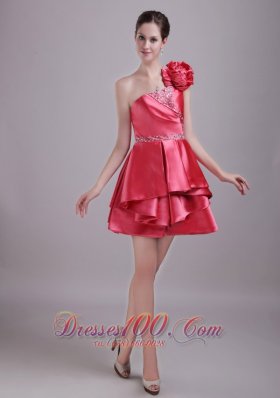 Princess One Shoulder Rhinestone Prom Homecoming Dress