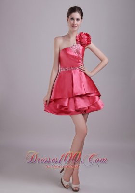 Princess One Shoulder Rhinestone Prom Homecoming Dress