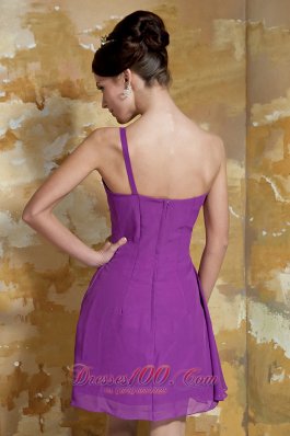 Lavender Empire One Shoulder Beading Prom Dress