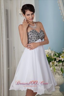 Beaded Bust Prom / Homecoming Dress Knee-length