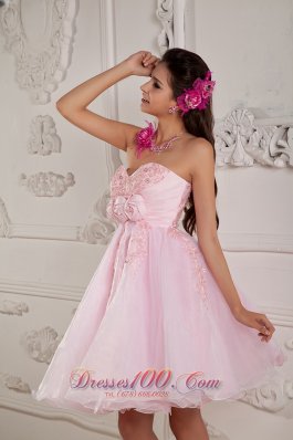  Baby Pink A-line / Princess Sweetheart Cocktail Dress