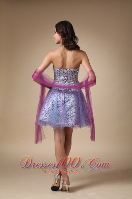 Colorful Mini Leopard and Organza Prom Homecoming Dress