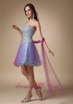 Colorful Mini Leopard and Organza Prom Homecoming Dress