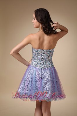 Colorful Mini Leopard and Organza Prom Homecoming Dress