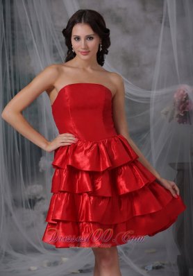 A-line Knee-length Ruffled Layers Ruffles Homecoming Dress