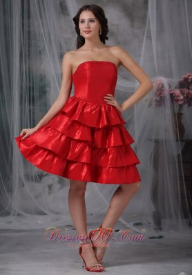 A-line Knee-length Ruffled Layers Ruffles Homecoming Dress