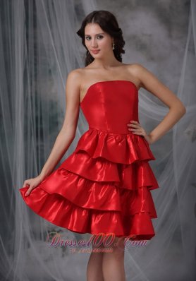 A-line Knee-length Ruffled Layers Ruffles Homecoming Dress