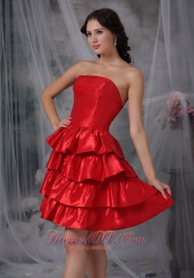 A-line Knee-length Ruffled Layers Ruffles Homecoming Dress