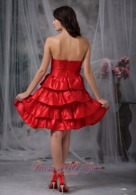 A-line Knee-length Ruffled Layers Ruffles Homecoming Dress