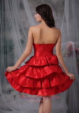 A-line Knee-length Ruffled Layers Ruffles Homecoming Dress