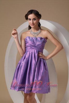 Lavender A-line Mini Ruch Prom / Homecoming Dress