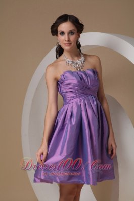 Lavender A-line Mini Ruch Prom / Homecoming Dress