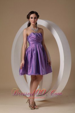 Lavender A-line Mini Ruch Prom / Homecoming Dress