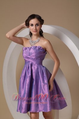 Lavender A-line Mini Ruch Prom / Homecoming Dress