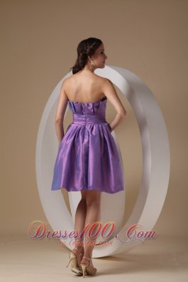 Lavender A-line Mini Ruch Prom / Homecoming Dress