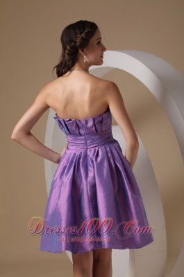 Lavender A-line Mini Ruch Prom / Homecoming Dress