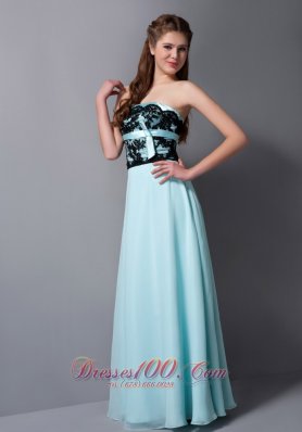 Light Cyan Column Balck Lace Long Prom Graduation Dress