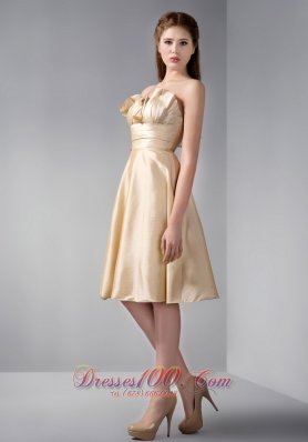 Gold Pieced Besiged Neck Knee-length Prom Dress