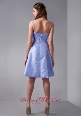 Straps Column Knee-length Ruch Bridesmaid Dress