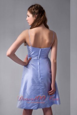 Straps Column Knee-length Ruch Bridesmaid Dress