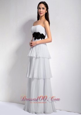 Cake Style White Empire Flower Pleating Prom Holiday Dresses