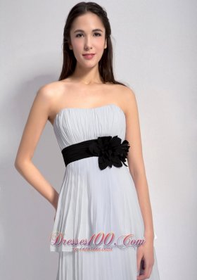 Cake Style White Empire Flower Pleating Prom Holiday Dresses