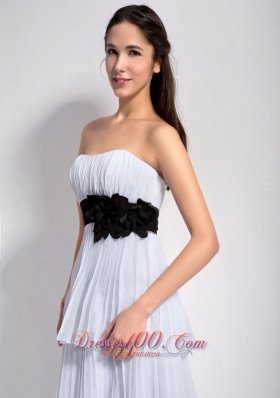 Cake Style White Empire Flower Pleating Prom Holiday Dresses