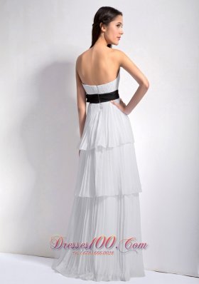 Cake Style White Empire Flower Pleating Prom Holiday Dresses