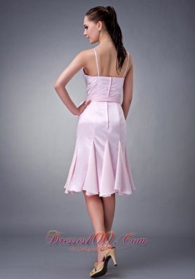 Sheath V-neck Knee-length Sash Bridesmaid Dress