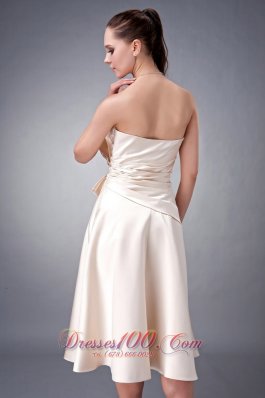 Princess Strapless Sash Bridesmaid DressTea-length