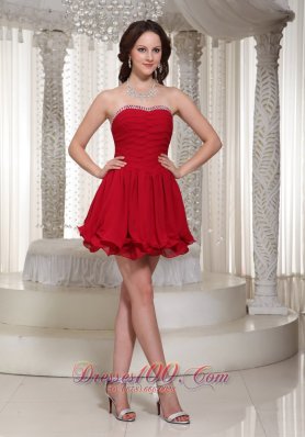 A-line Beaded Bustline Ruched Prom Dress For Cocktail