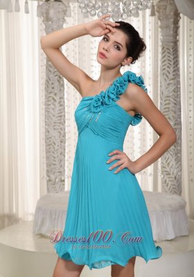 Floral One Shoulder Beading Handle Flowers Prom Dress