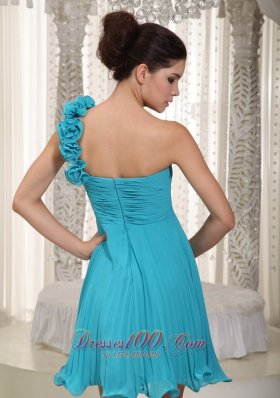 Floral One Shoulder Beading Handle Flowers Prom Dress