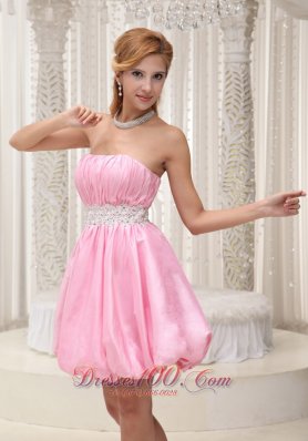 Ruched Sash Beading Prom Cocktail Dress For Formal