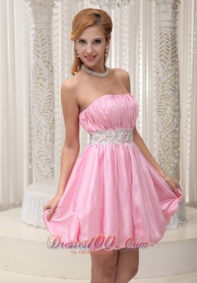 Ruched Sash Beading Prom Cocktail Dress For Formal