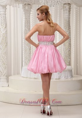 Ruched Sash Beading Prom Cocktail Dress For Formal