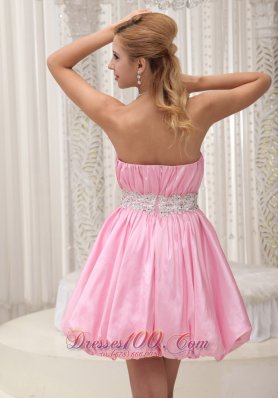 Ruched Sash Beading Prom Cocktail Dress For Formal