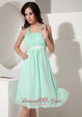 Empire Straps Knee-length Beading Prom / Party Dress