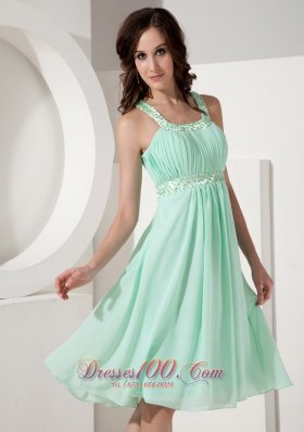 Empire Straps Knee-length Beading Prom / Party Dress