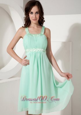 Empire Straps Knee-length Beading Prom / Party Dress