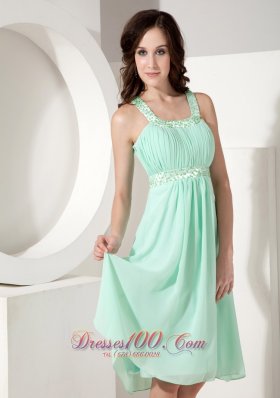 Empire Straps Knee-length Beading Prom / Party Dress