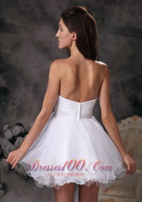 White Sweetheart Organza Mini-length Prom Homecoming Dress