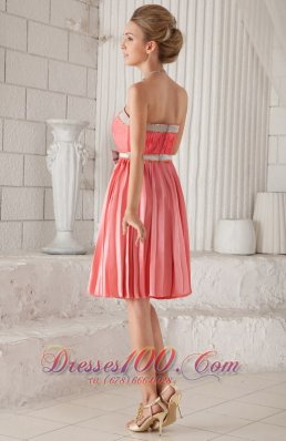 Accordion pleats Watermelon Knee-length Knee-length