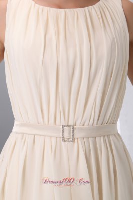 Champagne Prom Dress Scoop Chiffon Mini-length Trends