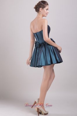 Bowknots Mini-length Homecoming Dress Peacock Green